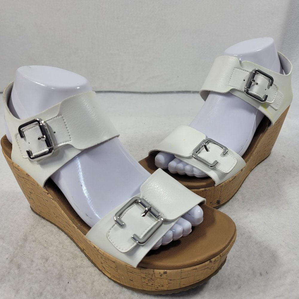 Skechers Womens Brit - Go Getter Wedge Sandal Size 8 M Adjustable Buckle Straps